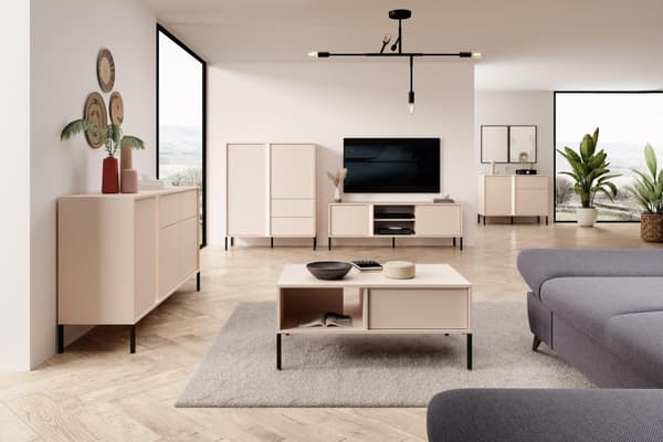 FURNLUX SOHVAPÖYTÄ DAST BEIGE & MUSTA 97CM