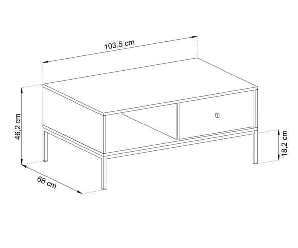 FURNLUX SOFFBORD MONO BEIGE & SVART 104CM