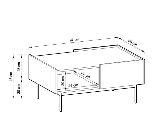 FURNLUX SOHVAPÖYTÄ VÄRI PUNAINEN 97CM