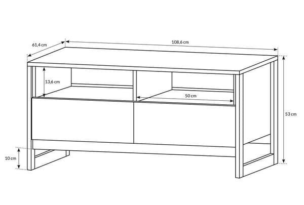 FURNLUX SOFABORD ARDEN SORT 109CM
