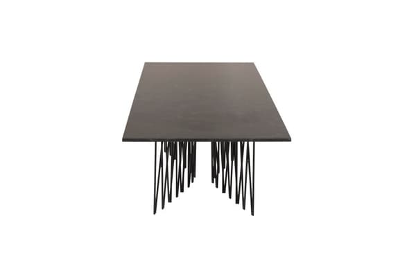 FURNLUX SOHVAPÖYTÄ KIVI MARMORI MUSTA & MUSTA 140CM
