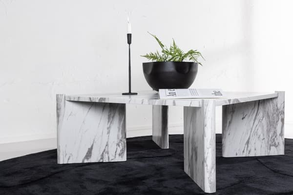 FURNLUX SOHVAPÖYTÄ ROGALAND MARMORI VALKOINEN 100CM