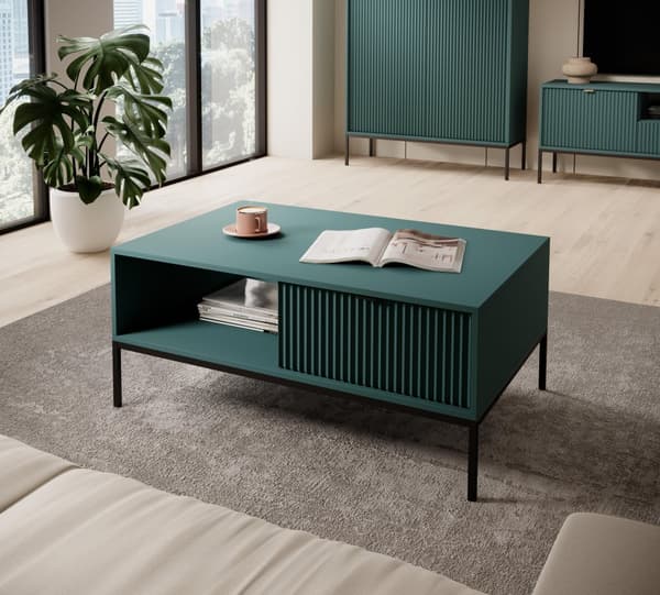 FURNLUX SOHVAPÖYTÄ AVON VIHREÄ & MUSTA 104CM
