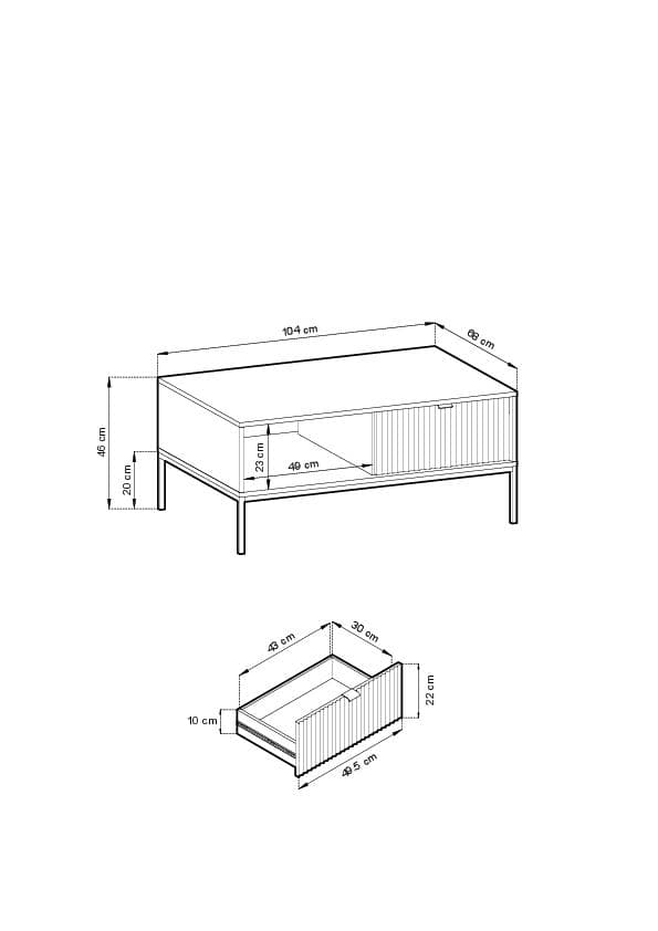 FURNLUX SOHVAPÖYTÄ AVON HARMAA 104CM