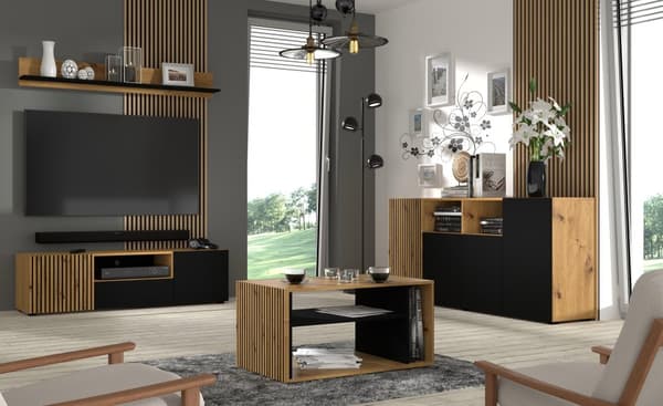 FURNLUX SOFFBORD AURIS BEIGE & SVART 88CM