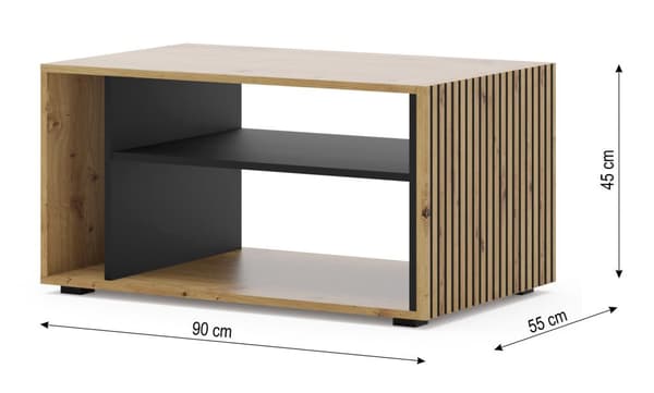 FURNLUX SOFFBORD AURIS BEIGE & SVART 88CM