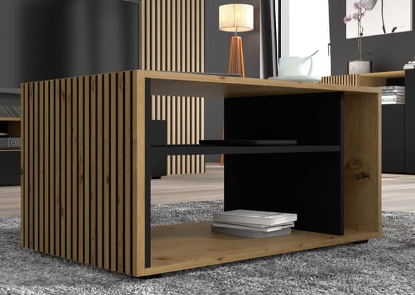 FURNLUX SOFFBORD AURIS BEIGE & SVART 88CM