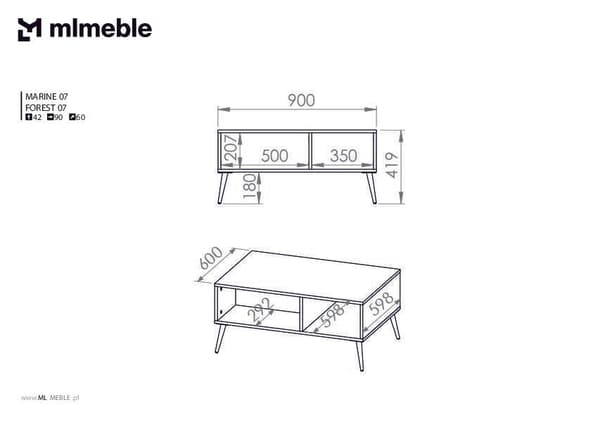 FURNLUX SOFFBORD FORT GRÖNT & GULD 90CM