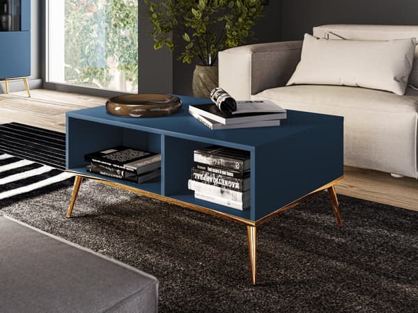 FURNLUX SOHVAPÖYTÄ MARINE BLUE & GOLD 90CM