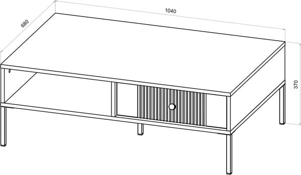 FURNLUX SOHVAPÖYTÄ ISEO MUSTA 104CM