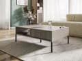 Miniatyrbillede 5 af 6: FURNLUX SOFABORD ISEO BEIGE & SORT 104CM