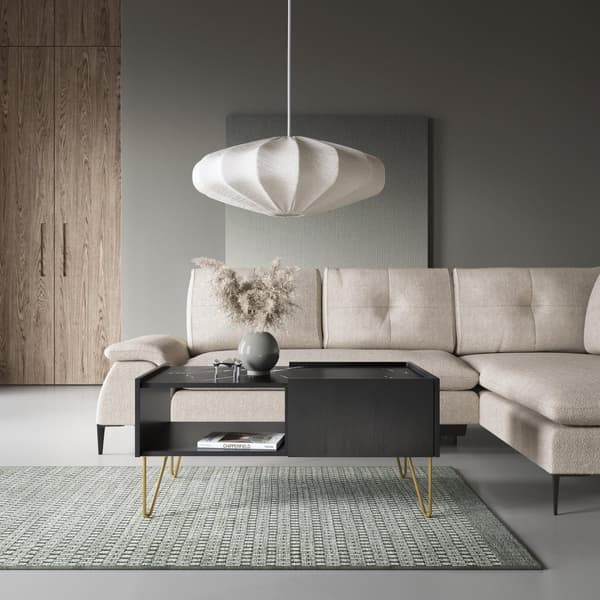 FURNLUX SOHVAPÖYTÄ HARMONY BLACK & GOLD 97CM