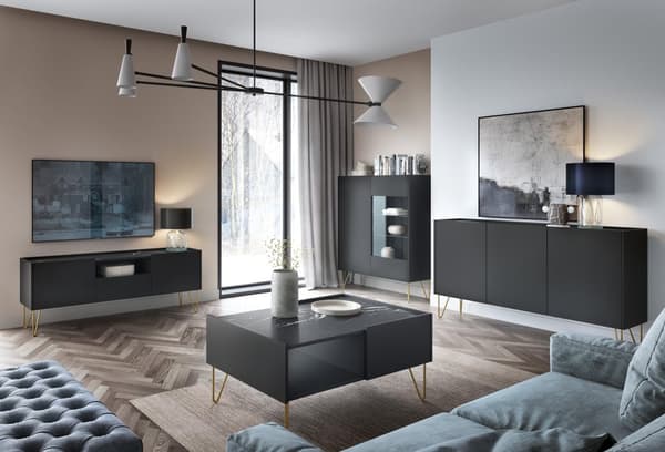 FURNLUX SOHVAPÖYTÄ HARMONY BLACK & GOLD 97CM