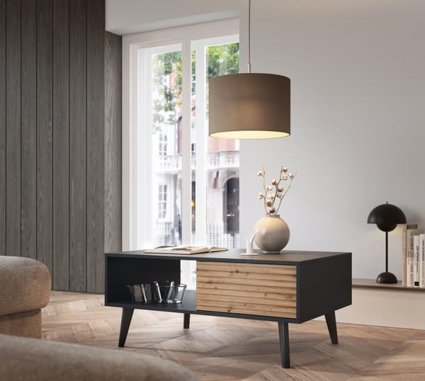 FURNLUX SOFABORD WILLOW BEIGE & SORT 104CM