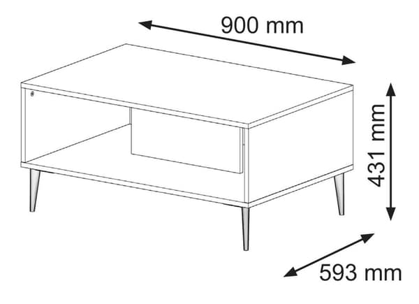 FURNLUX SOHVAPÖYTÄ RAVENNA B BEIGE & MUSTA 90CM
