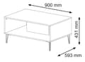 Pikkukuva 2 / 2: FURNLUX SOHVAPÖYTÄ RAVENNA B BEIGE & MUSTA 90CM