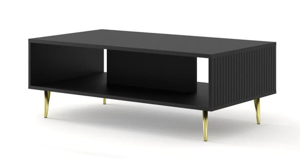 FURNLUX SOHVAPÖYTÄ RAVENNA B MUSTA & KULTA 90CM