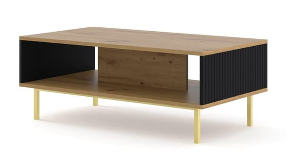 FURNLUX SOFFBORD RAVENNA B BEIGE & SVART & GULD 90CM