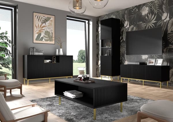 FURNLUX SOFFBORD RAVENNA B SVART & GULD 90CM