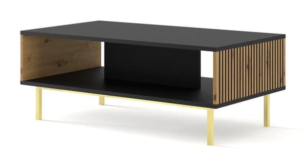 FURNLUX SOFFBORD RAVENNA F SVART & BEIGE & GULD 90CM