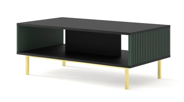 FURNLUX SOFFBORD RAVENNA F SVART & MÖRKGRÖN & GULD 90CM