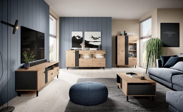 FURNLUX SOHVAPÖYTÄ MADIS BEIGE & MUSTA 101CM