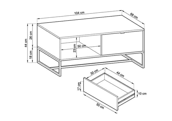 FURNLUX SOFFBORD BÄRNSTEN EK LJUS 104CM