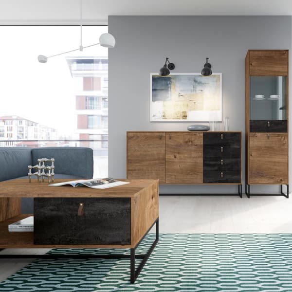 FURNLUX SOFFBORD MÖRK EK & GRAFIT 104CM