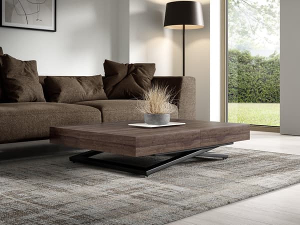 FURNLUX SOFFBORD SANNA U BRUN & SVART 80CM