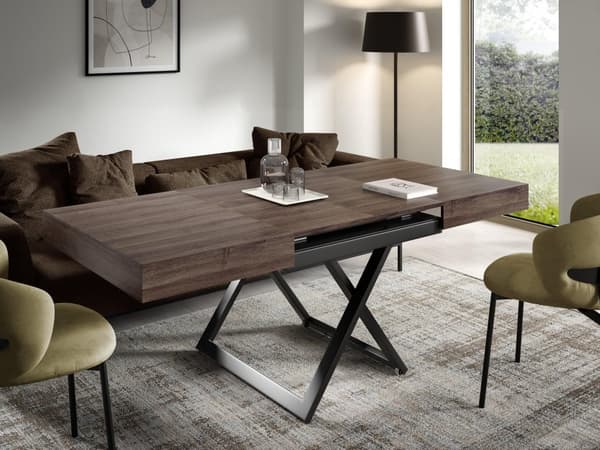 FURNLUX SOFFBORD SANNA U BRUN & SVART 80CM