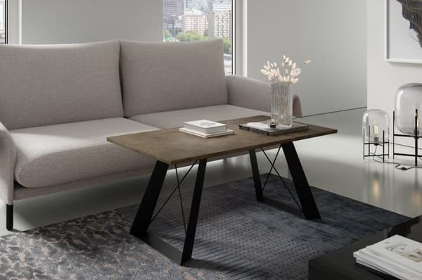 FURNLUX SOFFBORD SATIS GRÅ & SVART 60CM