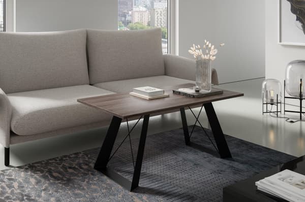 FURNLUX SOFFBORD SATIS BRUN & SVART 60CM