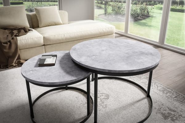 FURNLUX SOFFBORD RABEN GRÅ & SVART 75CM