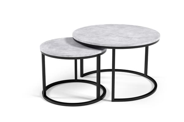 FURNLUX SOHVAPÖYTÄ RABEN HARMAA & MUSTA 75CM