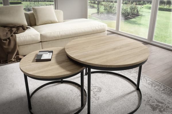 FURNLUX SOHVAPÖYTÄ RABEN BEIGE & MUSTA 75CM
