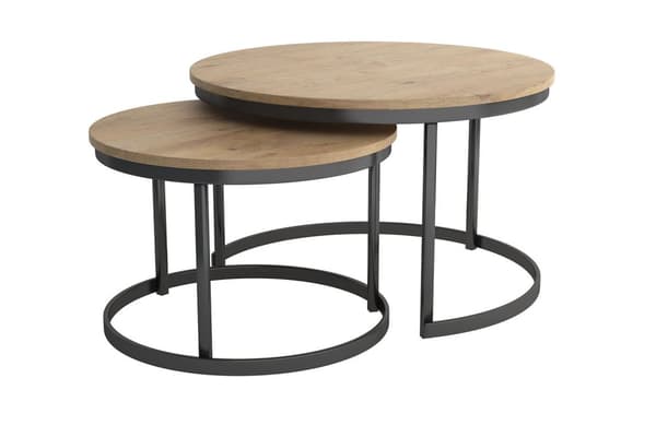 FURNLUX SOHVAPÖYTÄ RABEN BEIGE & MUSTA 58CM