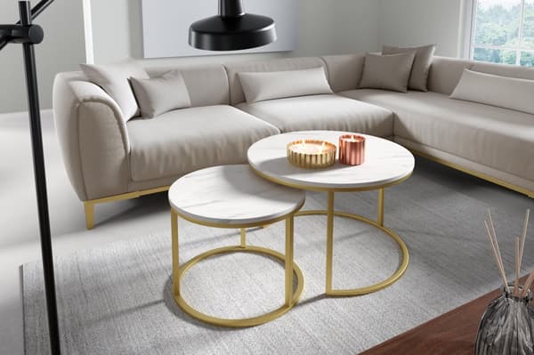 FURNLUX SOFFBORD RABEN VIT & GRÅ 58CM