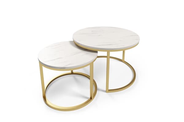 FURNLUX SOFFBORD RABEN VIT & GRÅ 58CM