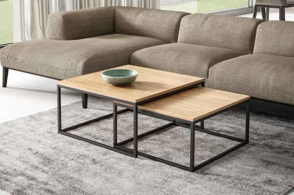 FURNLUX SOFFBORD DUAL BEIGE & SVART 76CM