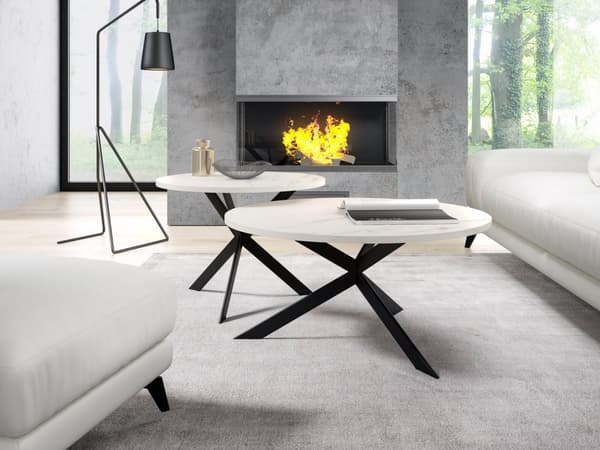FURNLUX SOHVAPÖYTÄ LIBRE VALKOINEN & HARMAA 75CM