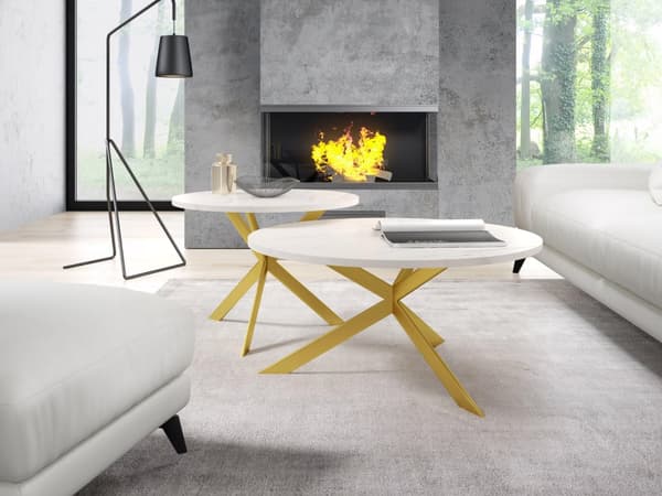FURNLUX SOHVAPÖYTÄ LIBRE VALKOINEN & HARMAA 75CM