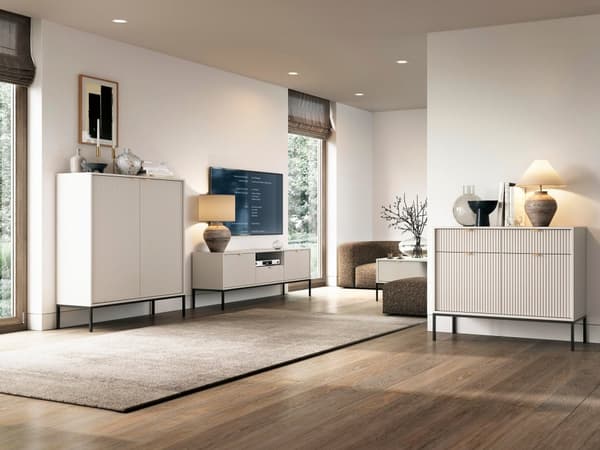 FURNLUX SOHVAPÖYTÄ AVON BEIGE & MUSTA 104CM