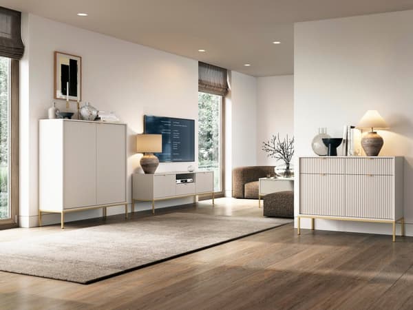FURNLUX SOFFBORD AVON BEIGE & GULD 104CM