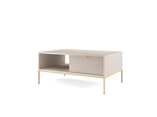 FURNLUX SOFFBORD AVON BEIGE & GULD 104CM