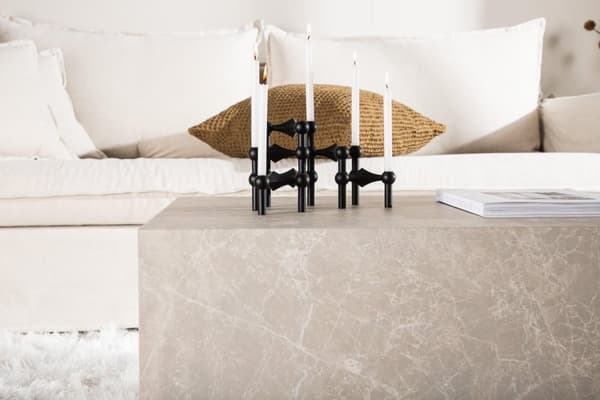 FURNLUX SOFABORD YORK MARMOR GRÅ 60CM