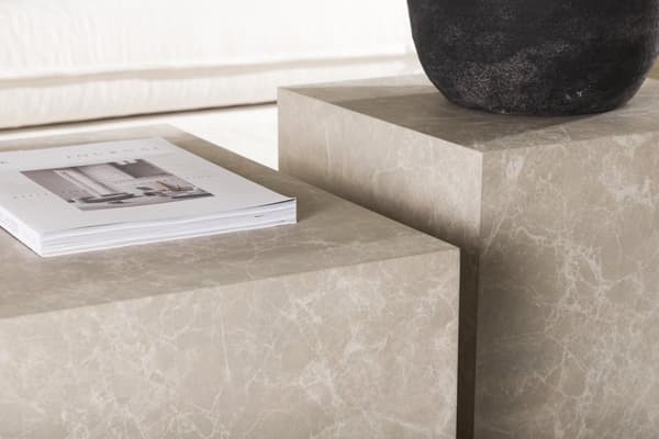 FURNLUX SOFABORD YORK MARMOR GRÅ 60CM