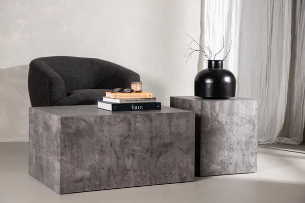 FURNLUX SOFABORD YORK MØRKEGRÅ 60CM