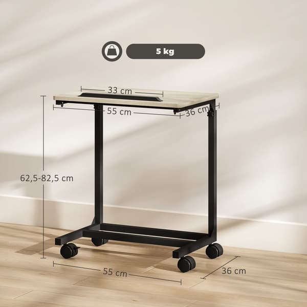 Sidobord, 55x36x62.5-82.5 cm, Ek