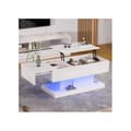 Miniatyrbild 1 av 6: LED-bord med hög glans 100x50x45 cm, med LED-belysning - Halvlyftbart bordskiva