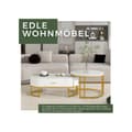 Miniatyrbild 4 av 6: Bordslampor 2 delar med förgylld metallställning, Eleganta soffbord, Moderna nestande bord